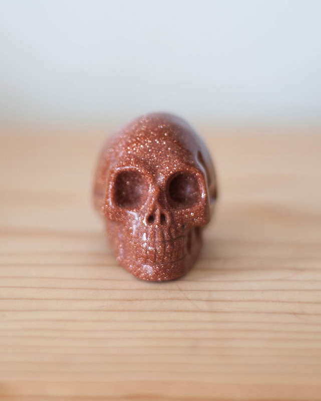 Goldstone Skull